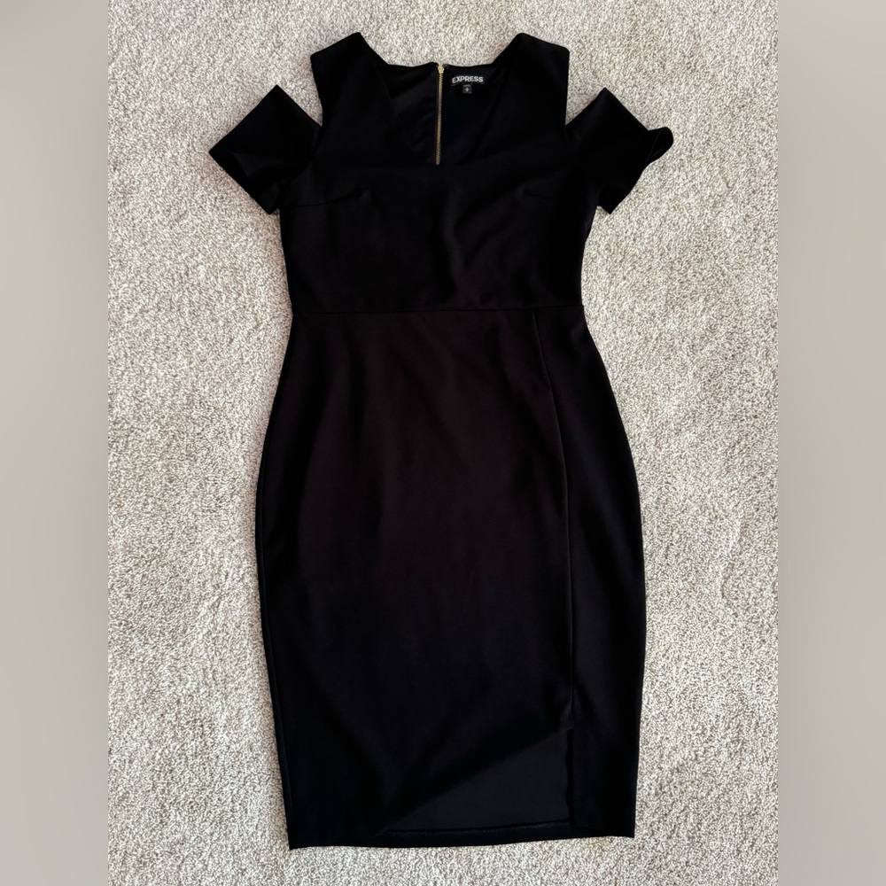Express Cocktail Cold Shoulder Dress- M